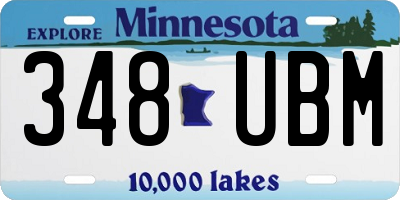 MN license plate 348UBM