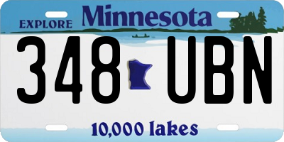 MN license plate 348UBN