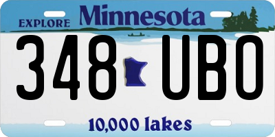 MN license plate 348UBO