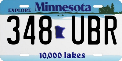 MN license plate 348UBR