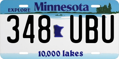 MN license plate 348UBU