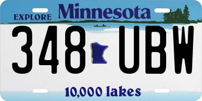 MN license plate 348UBW