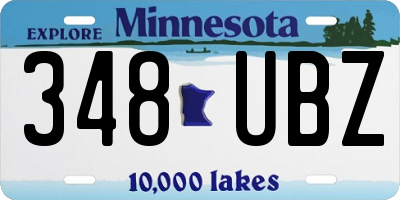 MN license plate 348UBZ