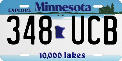 MN license plate 348UCB
