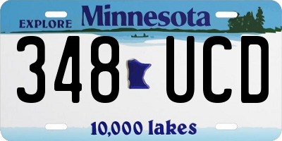 MN license plate 348UCD