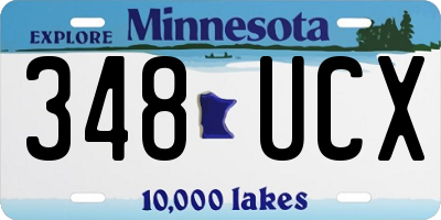 MN license plate 348UCX