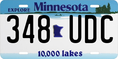 MN license plate 348UDC