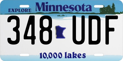 MN license plate 348UDF