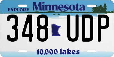 MN license plate 348UDP