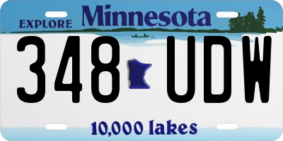 MN license plate 348UDW