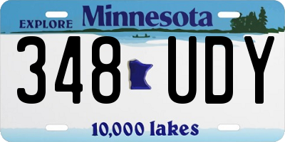 MN license plate 348UDY