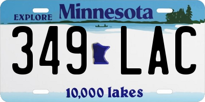 MN license plate 349LAC