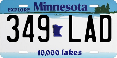 MN license plate 349LAD