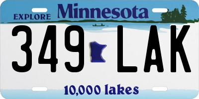 MN license plate 349LAK