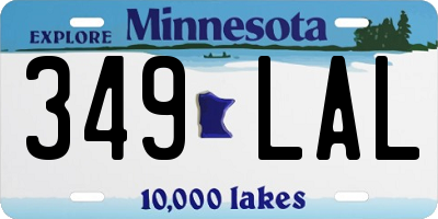 MN license plate 349LAL