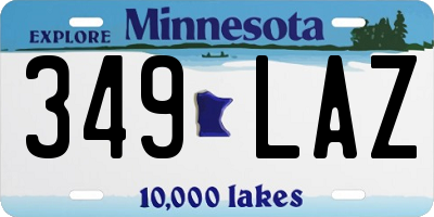 MN license plate 349LAZ