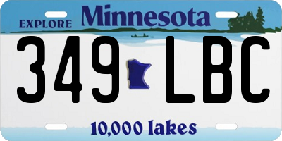 MN license plate 349LBC