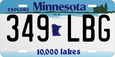 MN license plate 349LBG