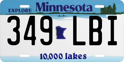 MN license plate 349LBI