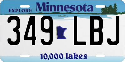 MN license plate 349LBJ
