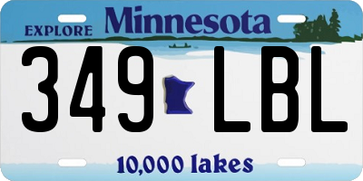 MN license plate 349LBL