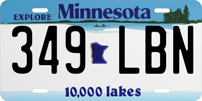 MN license plate 349LBN