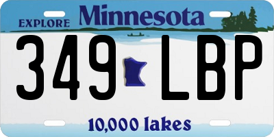 MN license plate 349LBP
