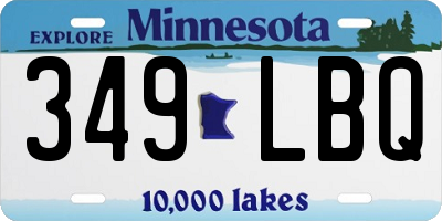 MN license plate 349LBQ