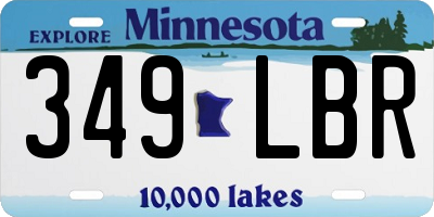 MN license plate 349LBR