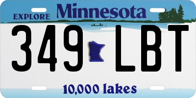 MN license plate 349LBT