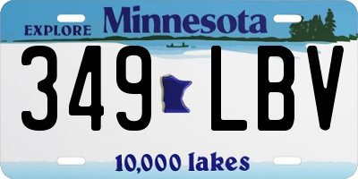MN license plate 349LBV