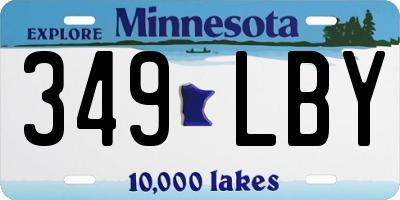 MN license plate 349LBY