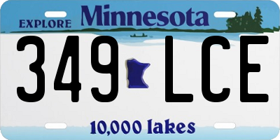 MN license plate 349LCE