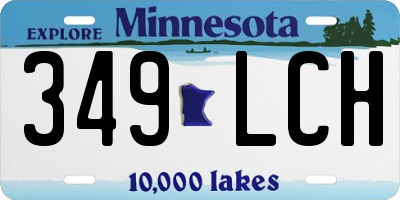 MN license plate 349LCH