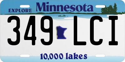 MN license plate 349LCI