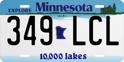 MN license plate 349LCL