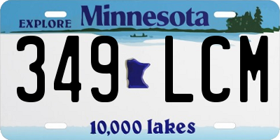 MN license plate 349LCM