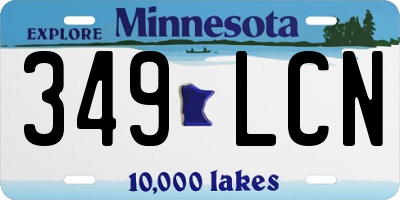 MN license plate 349LCN