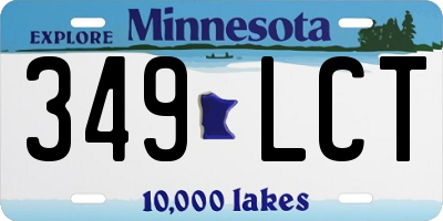 MN license plate 349LCT