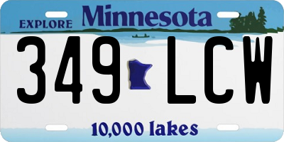MN license plate 349LCW