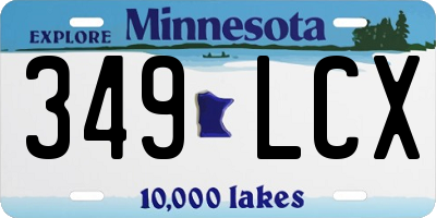 MN license plate 349LCX