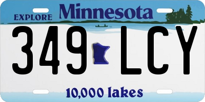 MN license plate 349LCY
