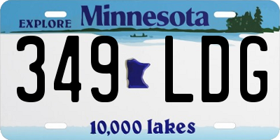 MN license plate 349LDG