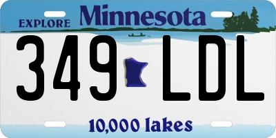 MN license plate 349LDL