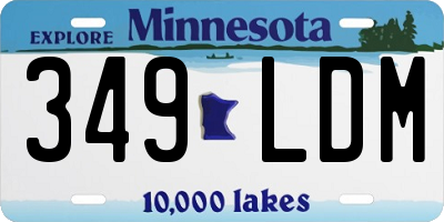 MN license plate 349LDM