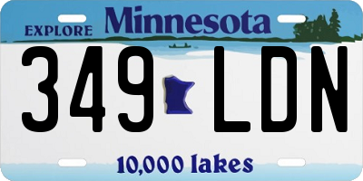 MN license plate 349LDN