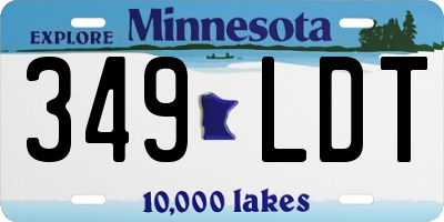 MN license plate 349LDT