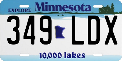 MN license plate 349LDX