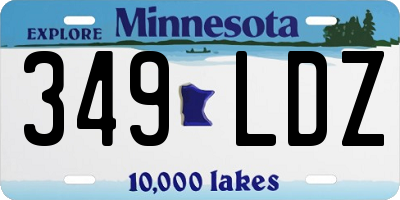 MN license plate 349LDZ