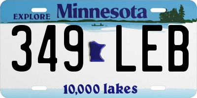 MN license plate 349LEB